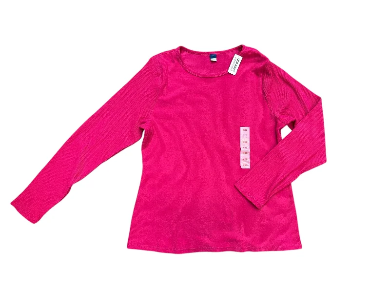 women's tops for mixing and matching with different bottomsTop Long Sleeve Basic By Old Navy In Pink, Size: Xxl