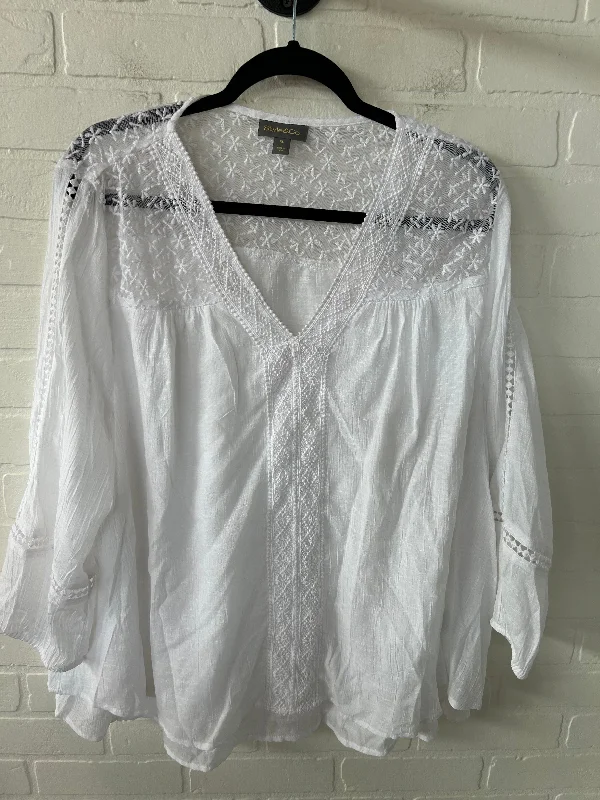 women's tops for mixing and matching with different bottomsTop Long Sleeve By Style And Company In White, Size: Xl