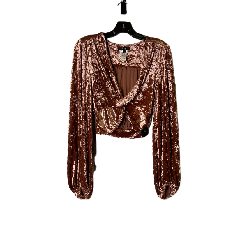 women's tops with floral printsTop Long Sleeve By Lulus In Copper, Size: S