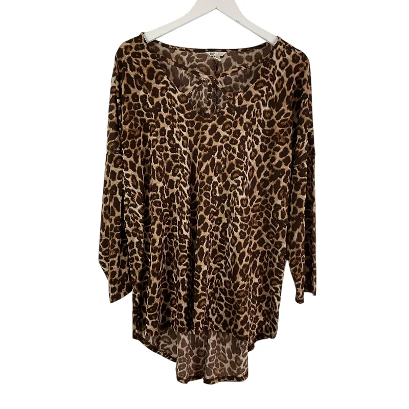 women's tops for fashion-conscious professionalsTop Long Sleeve By Cato In Animal Print, Size: Xl