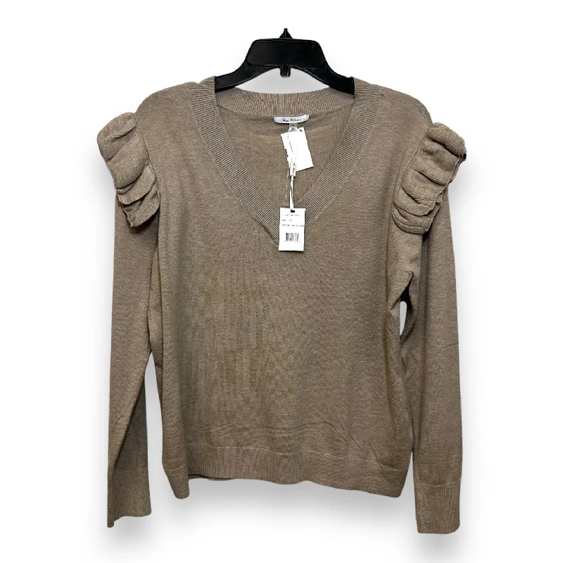 women's tops with ruffled hemsTop Long Sleeve By Clothes Mentor In Taupe, Size: Xl