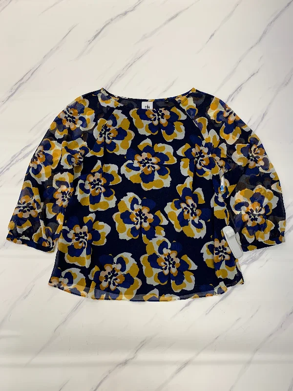 women's tops for those who want to wear pieces that are both functional and fashionableTop Long Sleeve By Cabi In Blue & Yellow, Size: M