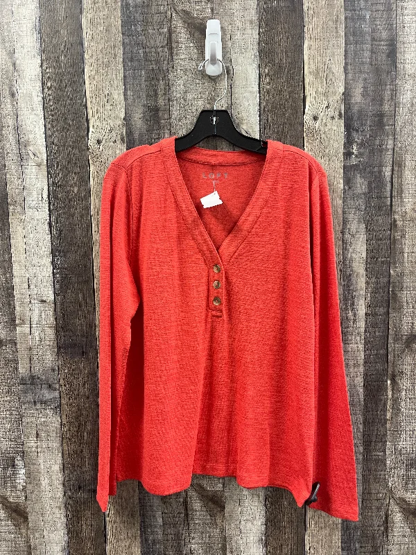 women's tops for those who want to add a touch of elegance and sophistication to their everyday wearTop Long Sleeve By Loft In Orange, Size: L