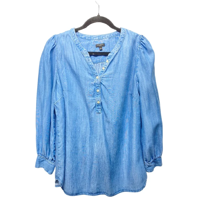 breathable women's tops for summerTop Long Sleeve By Talbots In Blue Denim, Size: Lp