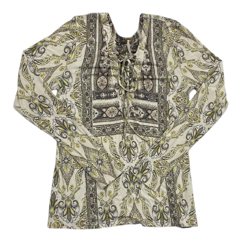 elegant women's topsTop Long Sleeve By Free People In Multi-colored, Size: L