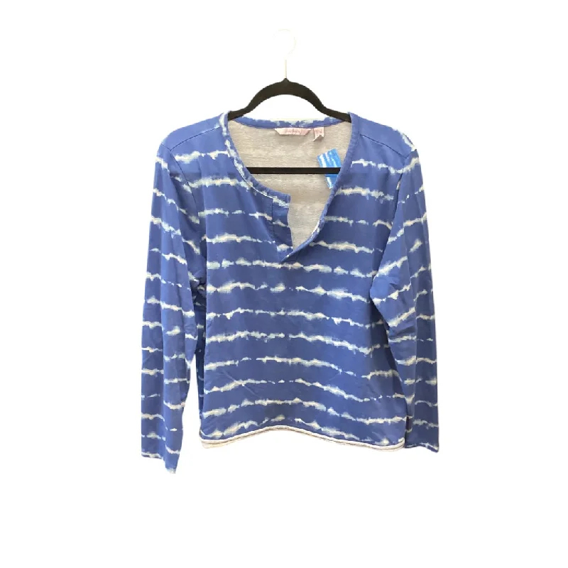 trendy women's topsTop Long Sleeve Basic By Any Body In Blue, Size: L