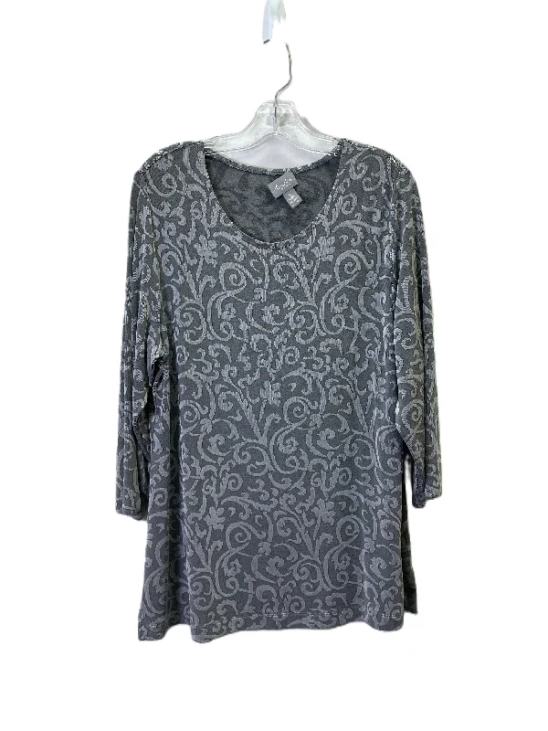 women's tops for those who want to make a fashion statementTop Long Sleeve By Chicos In Grey, Size: L