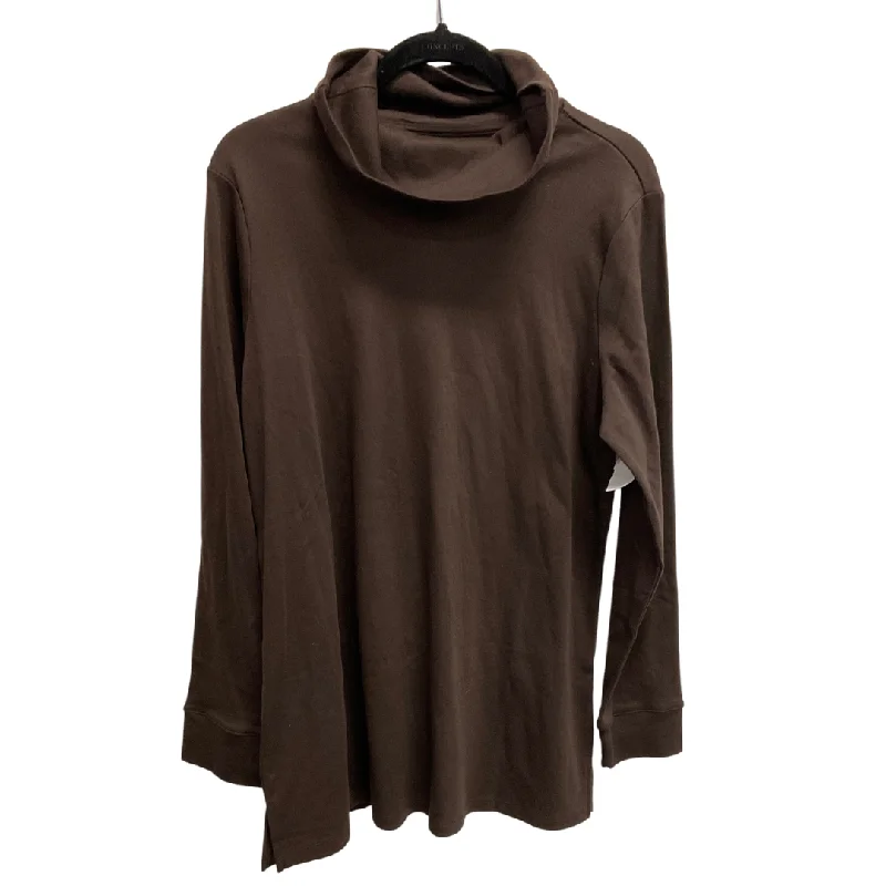 spaghetti strap women's topsTop Long Sleeve Basic By Denim And Company In Brown, Size: M