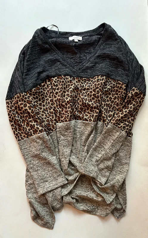 women's tops for those who love to shop for unique findsTop Long Sleeve By Umgee In Animal Print, Size: 1x