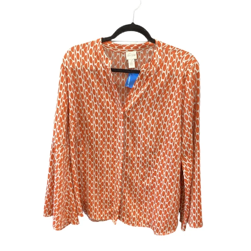 women's tops that offer a perfect blend of style, comfort, and affordabilityTop Long Sleeve By Chicos In Orange, Size: L