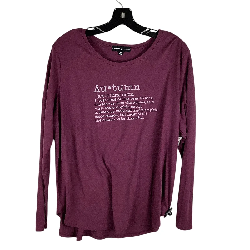 women's tops for those who want to create outfits that are both unique and memorableTop Long Sleeve Basic By Clothes Mentor In Purple, Size: Xl