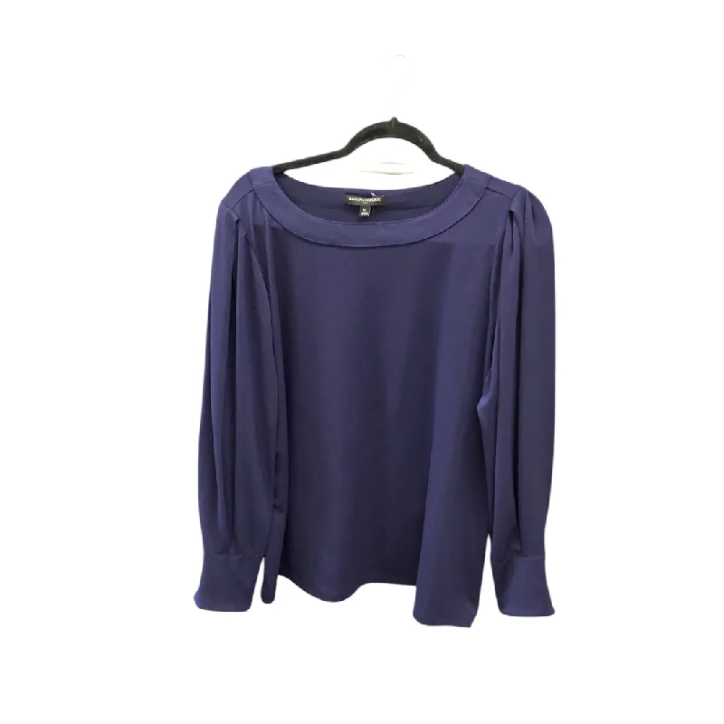 women's tops with lace-up frontsTop Long Sleeve Basic By Coldwater Creek In Navy, Size: L