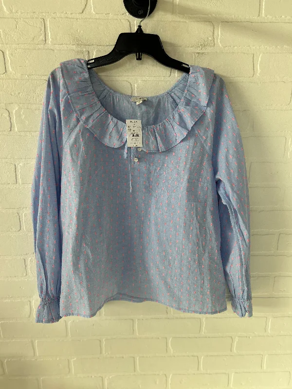 women's tops for those who want to add a personal touch to their wardrobe with unique and one-of-a-kind piecesTop Long Sleeve By J. Crew In Blue & Pink, Size: L