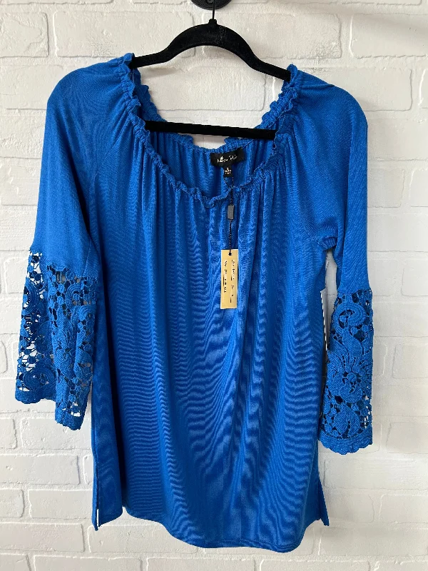 women's tops made from cottonTop Long Sleeve By Melissa Paige In Blue, Size: S