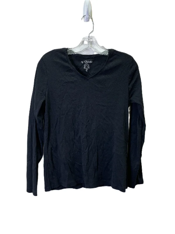 women's tops for those who want to add a bit of flair and personality to their looksTop Long Sleeve Basic By Chicos In Black, Size: M