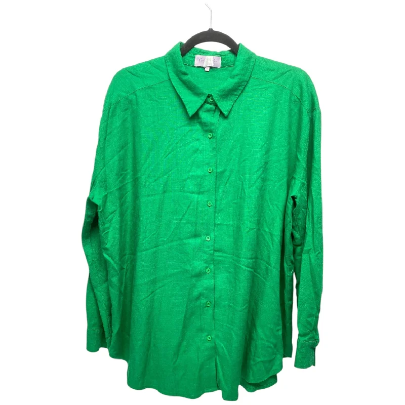 women's tops for those who want to add a pop of color to their outfitsTop Long Sleeve Basic By Clothes Mentor In Green, Size: S