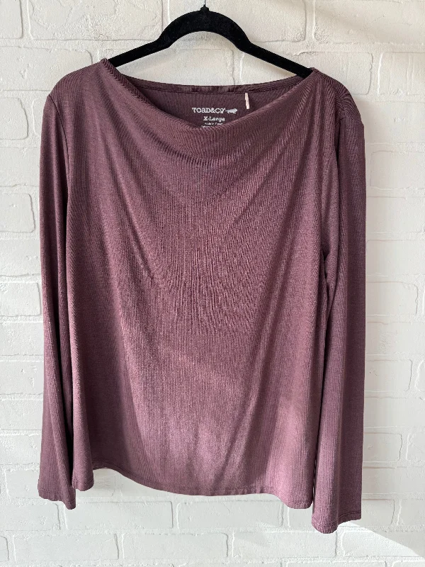 women's tops for those who want to show off their figure in a flattering wayTop Long Sleeve By Toad & Co In Purple, Size: Xl