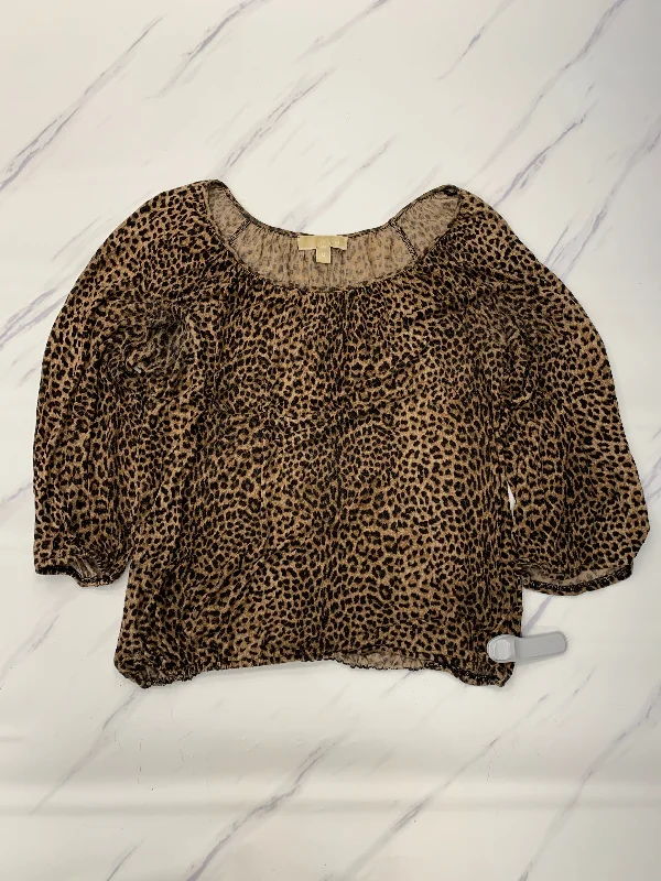 women's tops for those who want to add a bit of flair and personality to their looksTop Long Sleeve By Michael By Michael Kors In Animal Print, Size: M