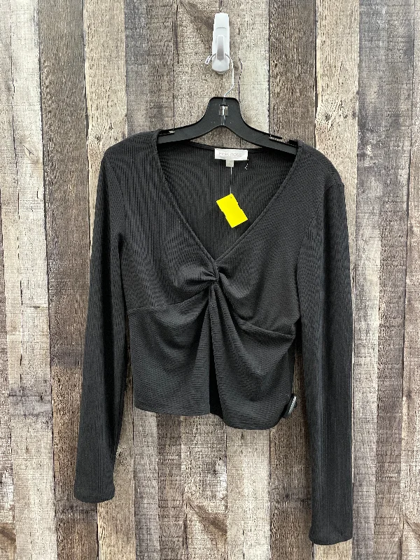 women's tops for those who love to shop for unique findsTop Long Sleeve By Pink Rose In Black, Size: L