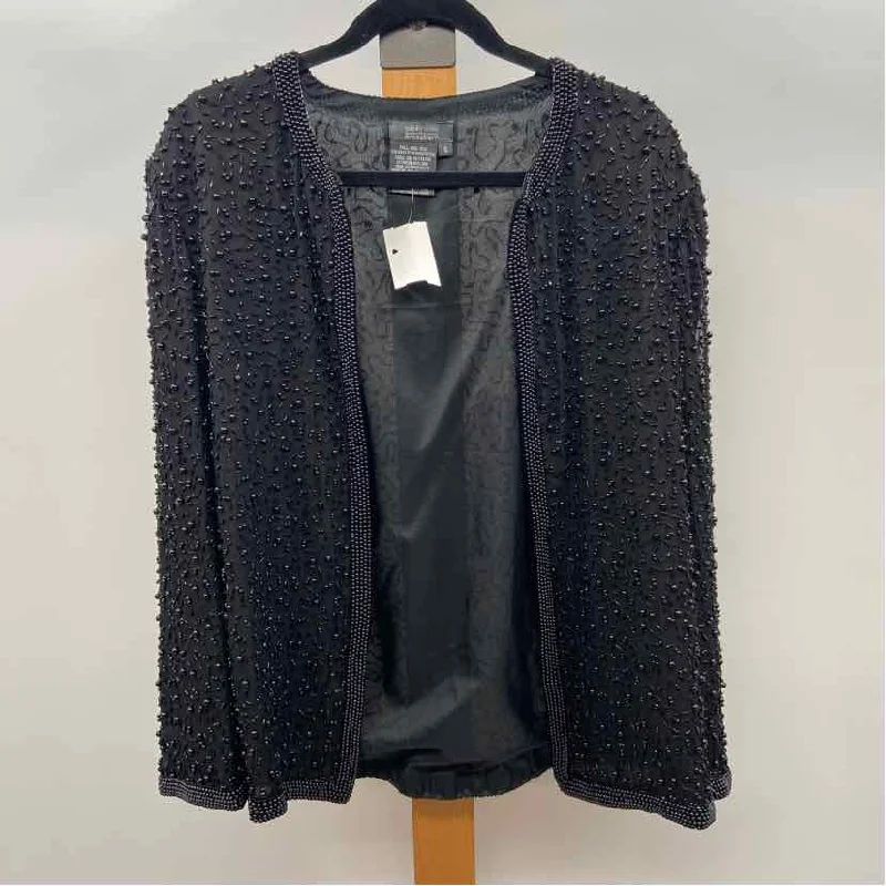 women's tops with lace-up frontsDress Barn Women's Size S Black Beaded Cardigan