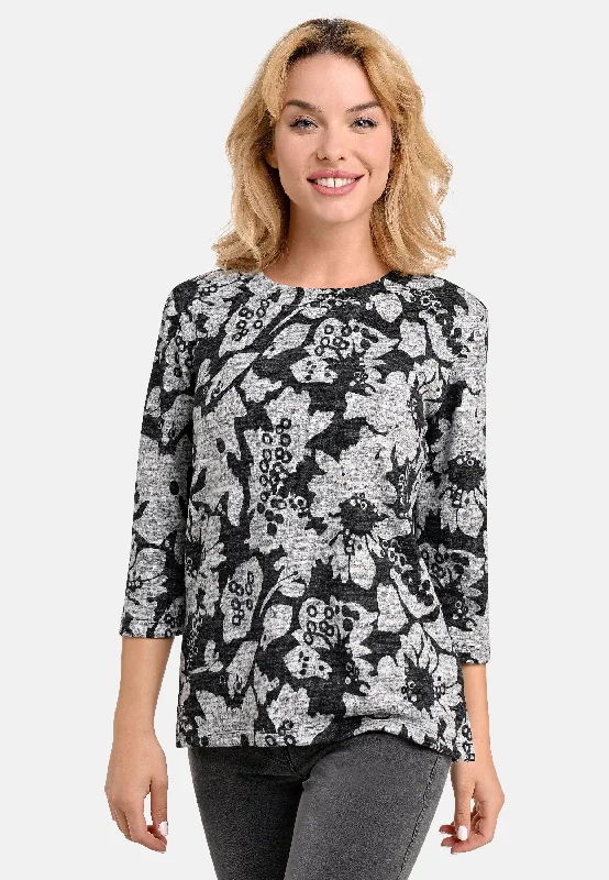 women's tops with asymmetrical designsSoft Touch Floral Print Top