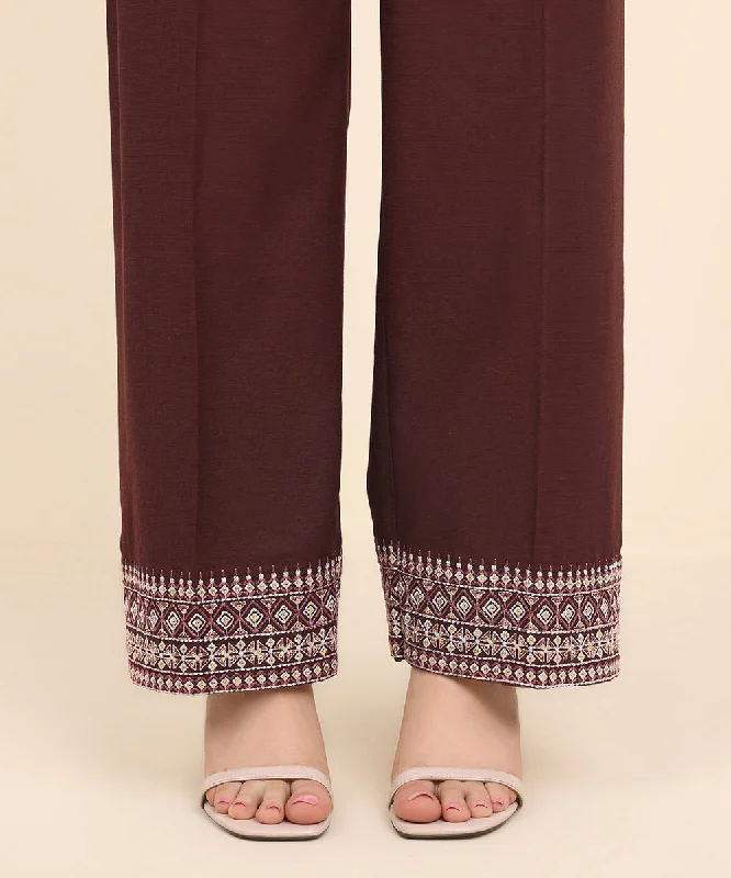 women's tops for those who refuse to compromise on styleEmbroidered Raw Silk Pants