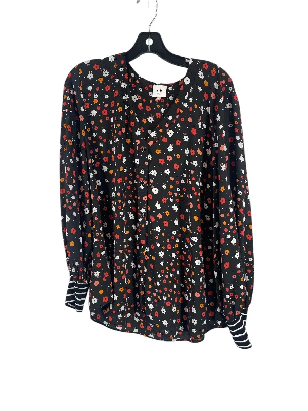 three-quarter sleeve women's topsBlouse Long Sleeve By Cabi In Floral Print, Size: Xl