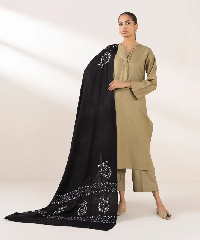 women's tops for evening soireesHand Embroidered Wool Shawl