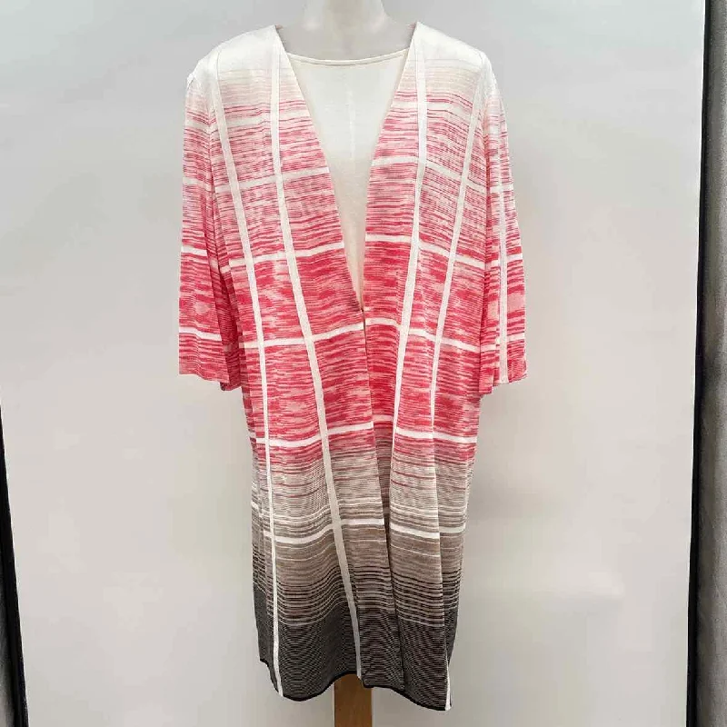 women's tops for smart casual looksMing Wang Women's Size L coral Heathered Cardigan