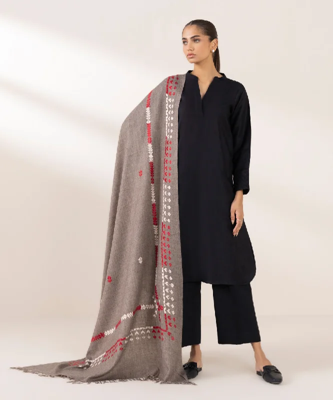 women's tops for cocktail partiesHand Embroidered Wool Shawl