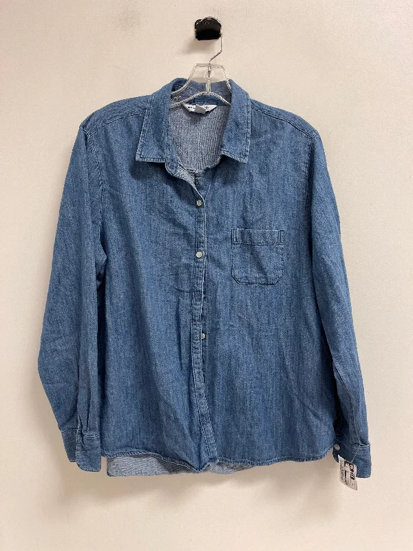 women's tops for fashion-conscious professionalsBlouse Long Sleeve By Old Navy In Blue Denim, Size: Xl