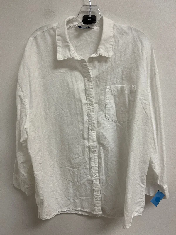 women's tops for those who want to invest in timeless piecesBlouse Long Sleeve By Old Navy In White, Size: Xl