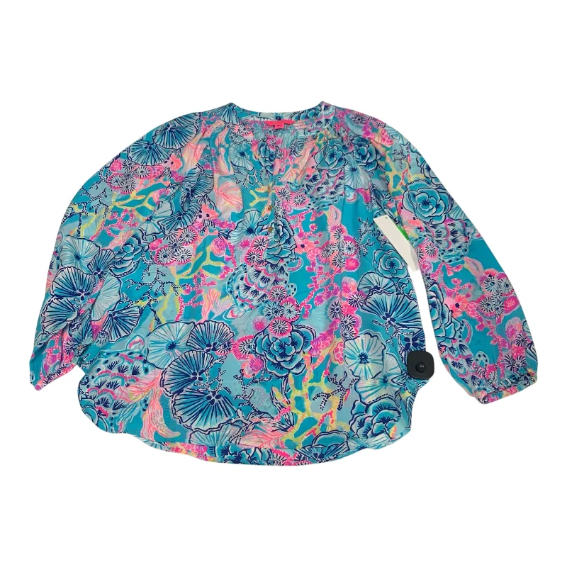 off-the-shoulder women's topsBlouse Designer By Lilly Pulitzer In Blue, Size: L