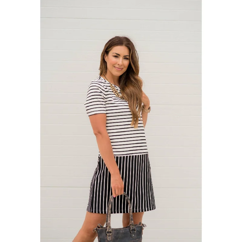 women's made-to-order dressesBack Bottom Multi Striped Pocket Dress