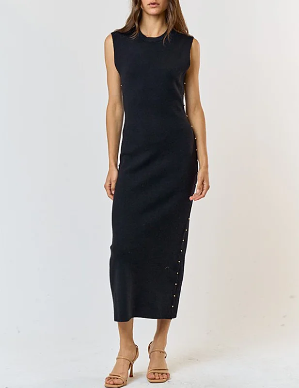 Velvet DressCanyon Beaded Black Knit Dress