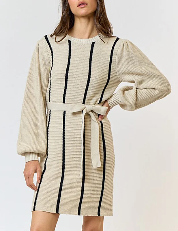 Button-Down DressMona Striped Knit Sweater Dress