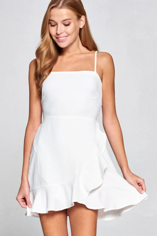 Cold-Shoulder DressWalking On Sunshine Dress - White