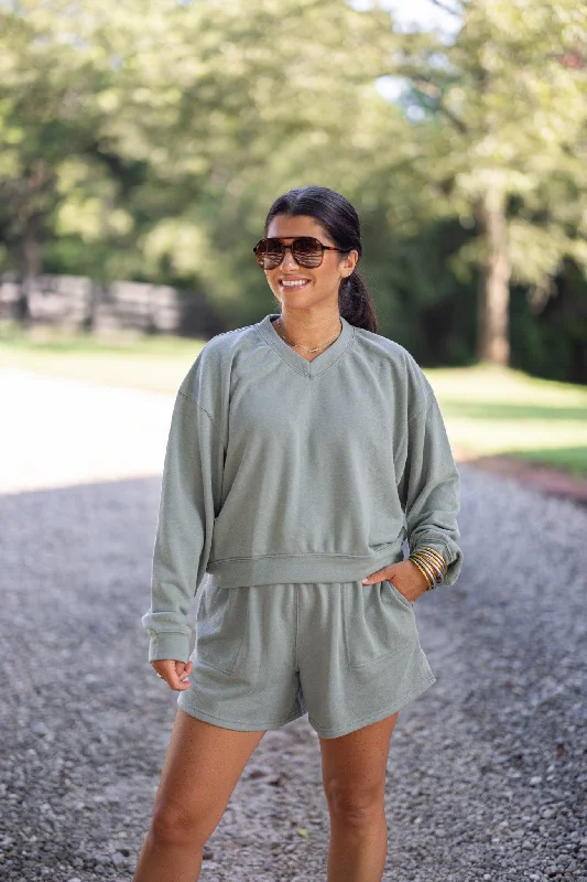 Fit-And-Flare DressEveryday Perfection Washed Pistachio Sweatshirt