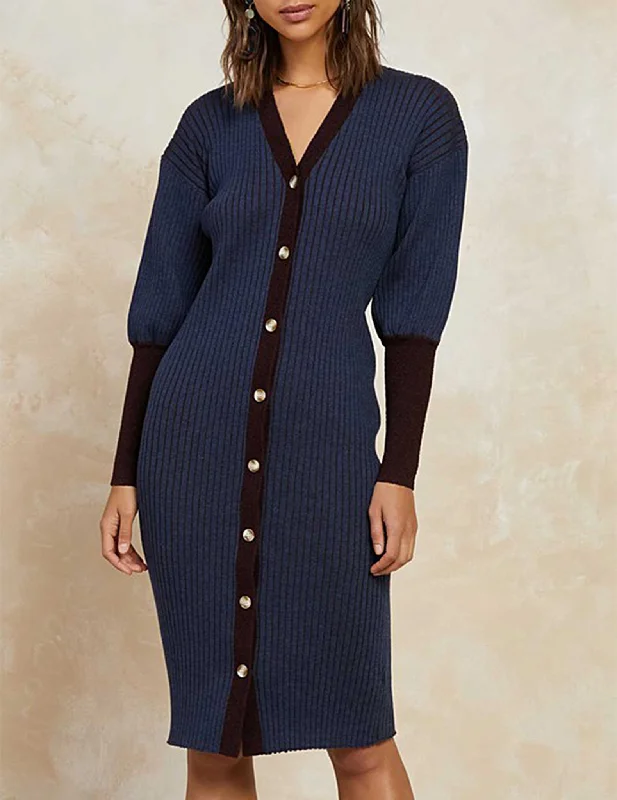 Spaghetti Strap DressWynter Long Sleeve Rib Knit Dress