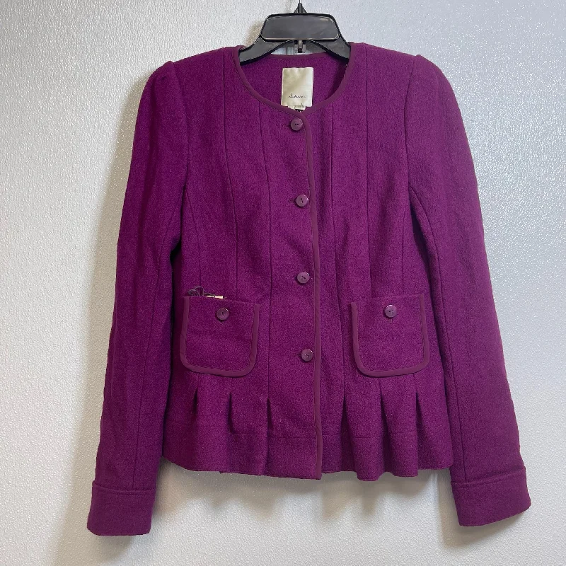 women's coats for city wearBlazer By Anthropologie In Eggplant, Size: 4