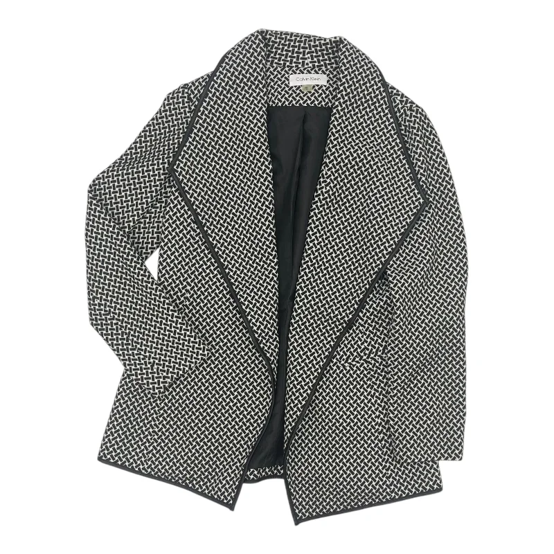 women's coats for statement-making outfitsBlazer By Calvin Klein In Black & White, Size:M