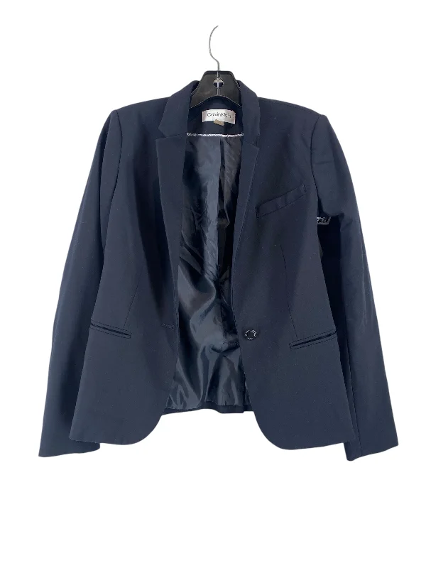 luxury women's coatsBlazer By Calvin Klein In Navy, Size: 4p