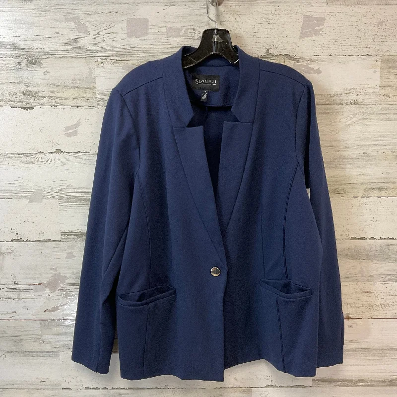 women's coats for business casual attireBlazer By Eloquii In Blue, Size: 3x