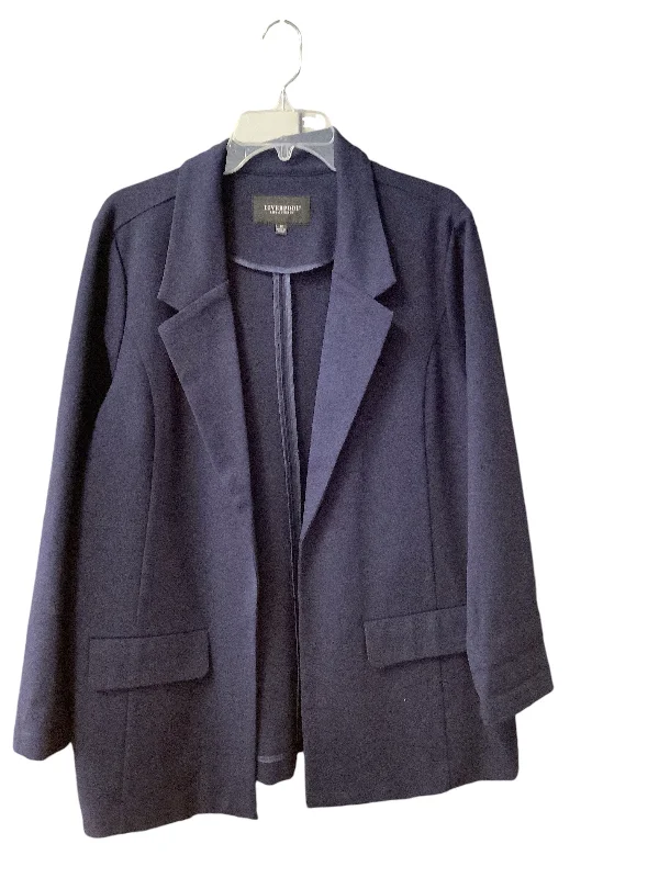 women's coats for cozy nights inBlazer By Liverpool In Blue, Size: 1x