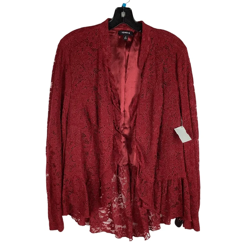 eco-friendly women's coatsBlazer By Torrid In Red, Size: 2X